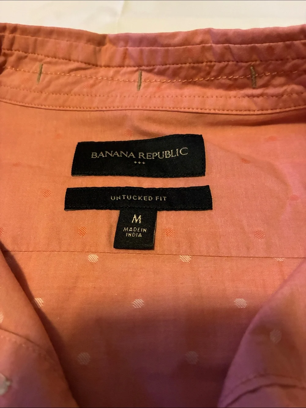 Banana Republic Coral Button-Down Shirt with Subtle Texture